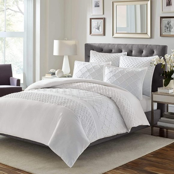 Stone Cottage Mosaic White 3 Piece Duvet Set - Picture 1 of 6